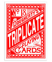 Load image into Gallery viewer, 1876 Andrew Dougherty No.18 Triplicate Red Playing Cards Restoration