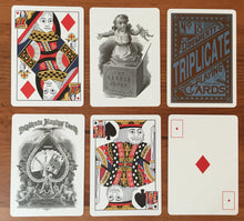 Load image into Gallery viewer, 1876 Andrew Dougherty No.18 Triplicate Blue Playing Cards Restoration