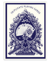 Load image into Gallery viewer, 1876 Andrew Dougherty No.18 Triplicate Dragon Blue Playing Cards Restoration