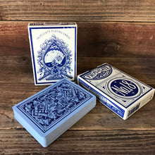 Load image into Gallery viewer, 1876 Andrew Dougherty No.18 Triplicate Dragon Blue Playing Cards Restoration