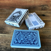 Load image into Gallery viewer, 1876 Andrew Dougherty No.18 Triplicate Dragon Blue Original Release Playing Cards Restoration (Limited)