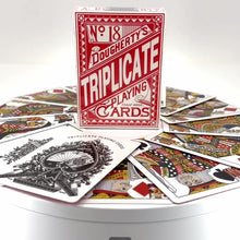 Load and play video in Gallery viewer, 1876 Andrew Dougherty No.18 Triplicate Red Limited Playing Cards Restoration (Limited)
