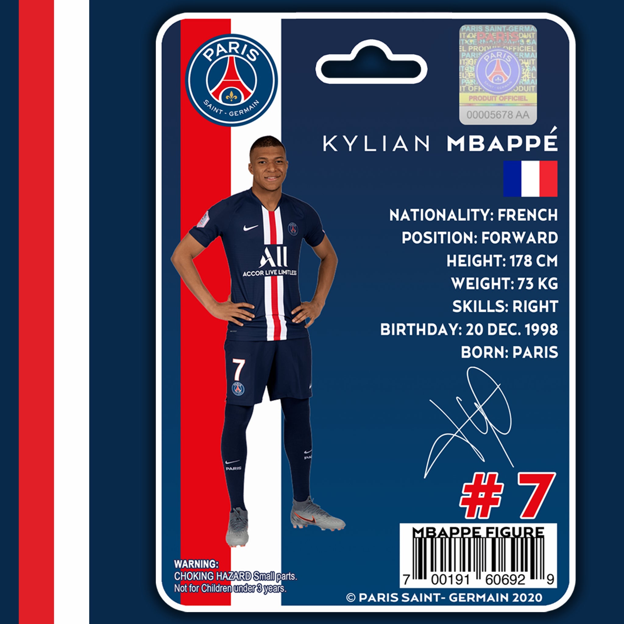 Kylian Mbappe France & PSG Combo SoccerStarz Mini 2 Inch Figure Official  License
