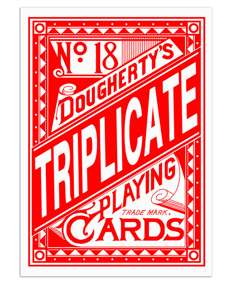 1876 Andrew Dougherty No.18 Triplicate Red Playing Cards Restoration