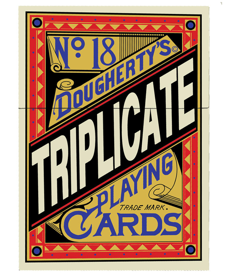 1876 Andrew Dougherty No.18 Triplicate Dragon Red Limited Playing Cards Restoration (Limited)