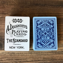 Load image into Gallery viewer, 1876 Andrew Dougherty No.18 Triplicate Dragon Blue Playing Cards Restoration
